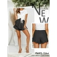 thumbnail image 5 of Nlife Women Elastic High Waist Ruffle Design Wide Leg Lounge Shorts, 5 of 5