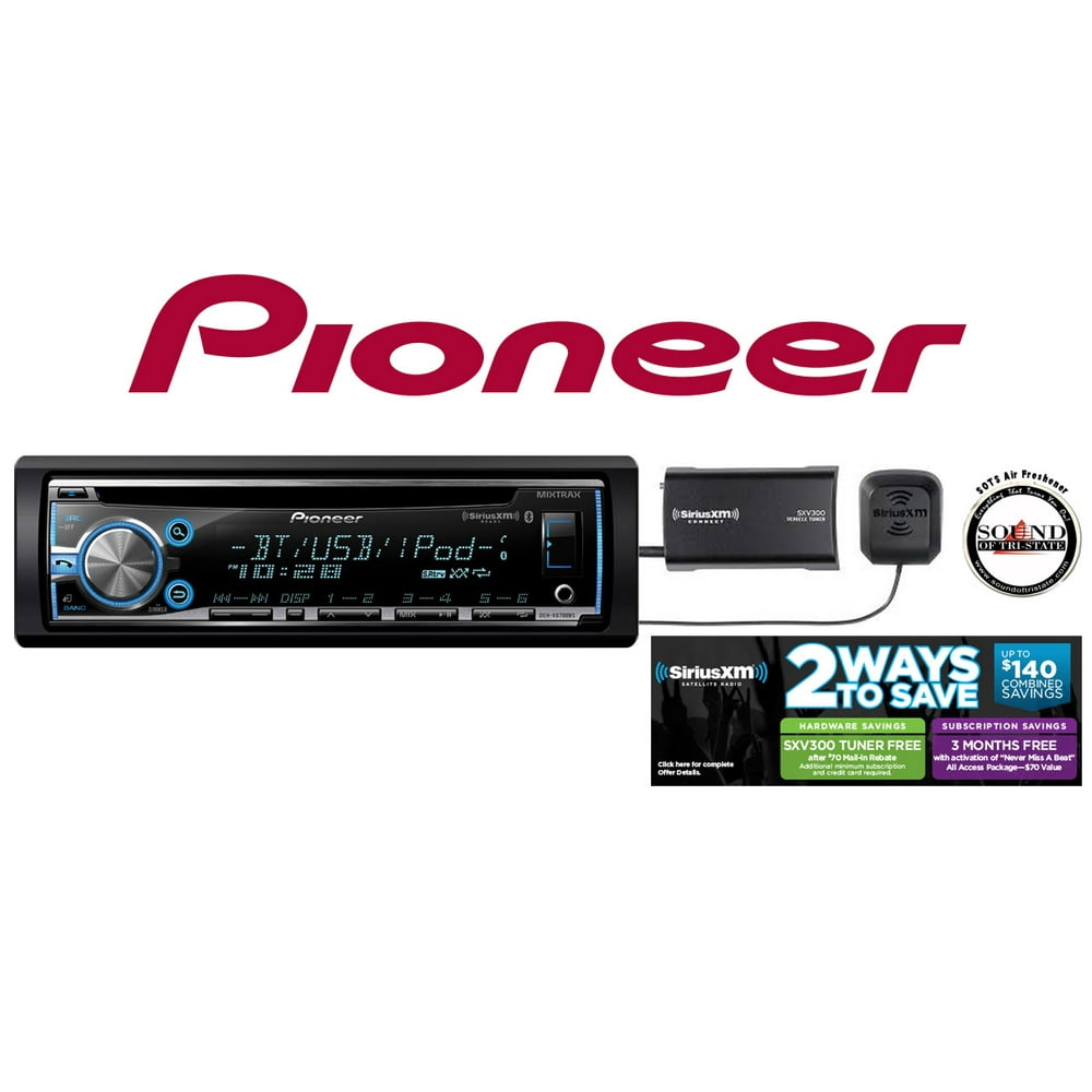 Pioneer DEHX6700BS CD Receiver w/ Aux USB Bluetooth Remote and