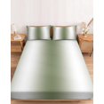 thumbnail image 2 of Twin XL Size Fitted Sheet Set - Sage Green White Ombre 2 Piece Bedding Sets 16" Deep Pocket Fitted Sheet with 1 Pillowcases, Abstract Art Modern Green Gradient Brushed Microfiber Luxury Bed Sheets, 2 of 9