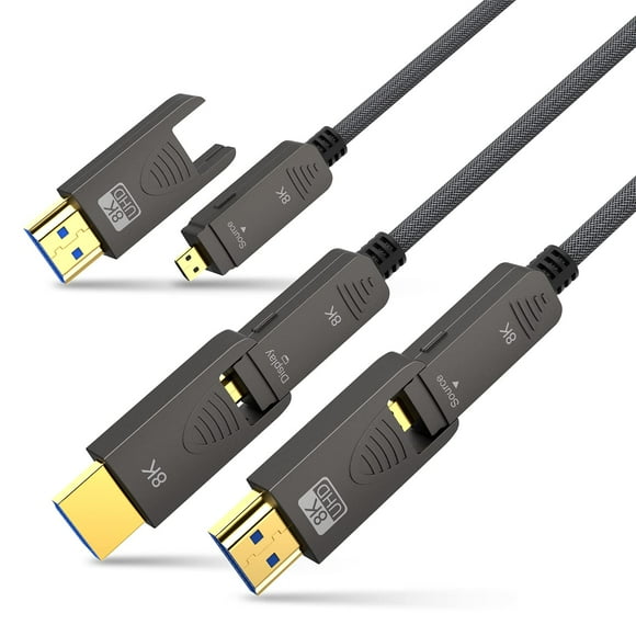 BIFALE 8K Fiber Optic HDMI 2.1 Cable 150ft, Detachable 8K HDMI 2.1 Cable Support eARC, 48Gbps, 8K@60Hz, 4K@120Hz with Dual Micro HDMI for RTX 3080/3090, Xbox Series X, PS5, Denon AV Receiver