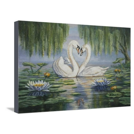 - Swan Love Stretched Canvas Print Wall Art By Bruce Dumas