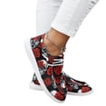 thumbnail image 5 of Womens Round Toe Holiday Canvas Sneakers Halloween Ghost Pattern Elastic Lace Up Flat Daily Casual Shoes Red 42, 5 of 5