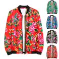 thumbnail image 5 of WREESH Fashion Jacket Men'S New Printed Top Floral Stand Up Collar Jacket Men'S Casual Jacket Jacket Green, 5 of 5