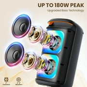 JYX Party Speaker Bluetooth, 40W Powerful Outdoor Speaker System with 2 Mic, Remote Control, T37-T