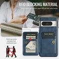 thumbnail image 6 of for Google Pixel 8 Wallet Case with RFID Blocking Credit Card Holder,PU Leather Folio Flip Kickstand Handle Wrist Strap Shockproof Cover Women Men for Google Pixel 8 Phone Case,Blue, 6 of 9