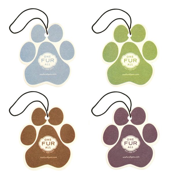 Ambientador para coche One Fur All Pet House, paquete variado de 4, ambientador automático no tóxico, eliminador de olores de mascotas, ideal para espacios pequeños, sin colorantes, ambientador para c