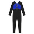 thumbnail image 3 of DPOIS Kids Girls Shiny Rhinestone Long Sleeve Full Body Unitard Jumpsuit Blue 6, 3 of 7