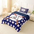 thumbnail image 3 of Erosebridal Sport Letter Monogrammed A Twin Comforter Sets 3-Piece for Teens,Baseball Gamer Bedding Set for Boys Girls,Navy Blue Reversible,Luxury Bedroom Decor, 3 of 6