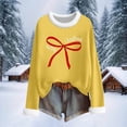 thumbnail image 4 of Craaazy Christmas Womens Shirts Fleece Crew Neck Long Sleeve Womens Tops Christmas Prints Loose Pullover Gifts for Women, 4 of 6