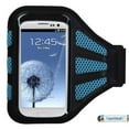 thumbnail image 1 of Sports Armband Case Pouch for Samsung Galaxy S3, A5 2018, S9, Xcover 4, J5 2017 , A3 2017, A5 2017, Sol, A5 2016, A310 A3 2016 - Black (with Baby Blue Mess Ports), 1 of 5