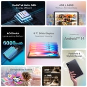 TCL TAB 8 Gen 2 8.7 HD Display Tablet with 64GB Storage and Android 14 - Black