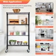 thumbnail image 6 of CL.HPAHKL 4-Tier Adjustable Storage Shelves with Wheels 35.6"L x 14"W x 61.8"H, NSF Metal Shelving Unit, Commercial Grade Steel Utility Layer Shelf Rack Organizer, 1400lbs Capacity, Black, 6 of 8