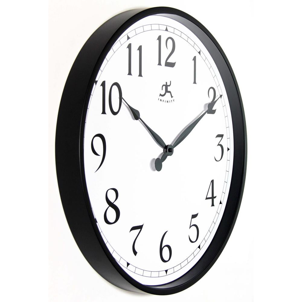 Infinity Instruments 18-inch Black Office Transitional Analog Display Wall Clock