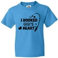 thumbnail image 3 of Inktastic I Hooked Gigi's Heart with Fishing Rod Youth T-Shirt, 3 of 5