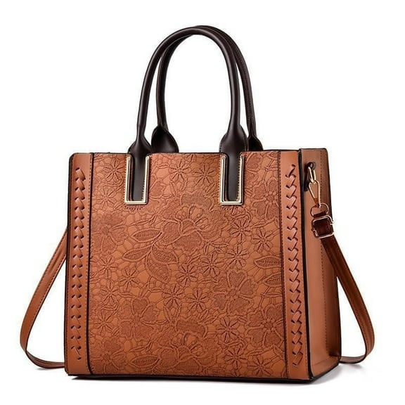 GAEKEAO Crossbody Bags for Women Lace Embossed Leather Tote Bag Top Handle Satchel with Strap