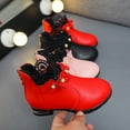 thumbnail image 6 of Otqutp Baby Cute Footwear Little/big Kids Shoes Fashion Boots Shoes Plush Low Tube 3D Flowers Print Leather Boots for 4 to 12 Years, 6 of 9