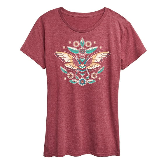 Instant Message - Cicada Flowers - Women's Short Sleeve Graphic T-Shirt