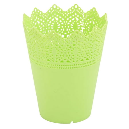 Lady Green Garden Centre Christmas Household Plastic Hollow Design Flower Pot Plants Succulent Vase Container Green for Christmas ()
