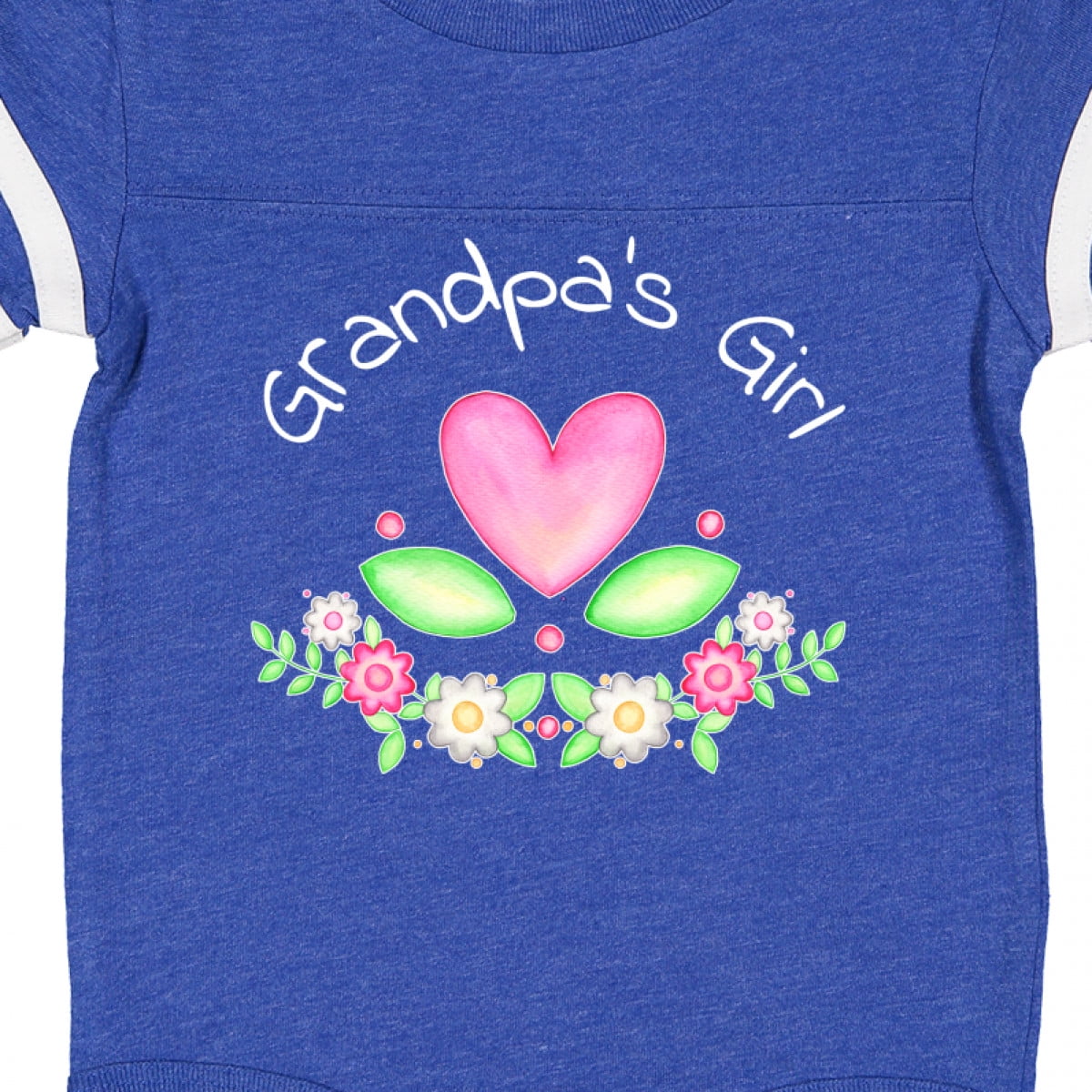 Inktastic Grandpa's Girl Heart Flowers Girls Baby Bodysuit