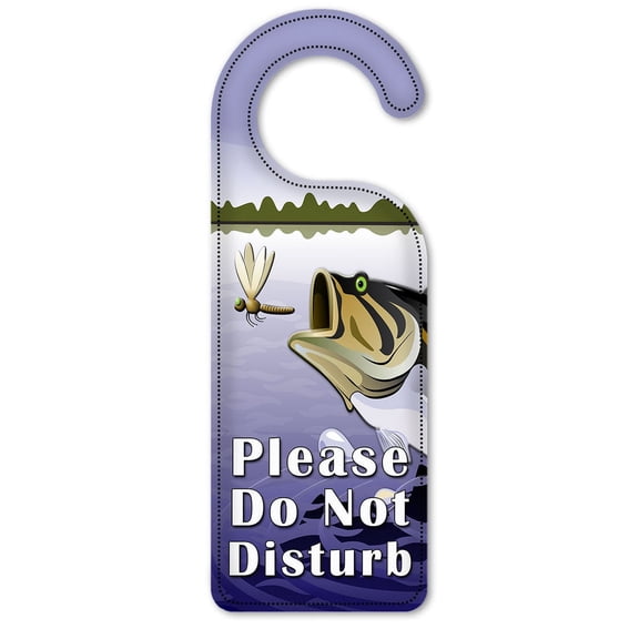 Do Not Disturb Door Knob Hanger Sign - Fish & Dragonfly