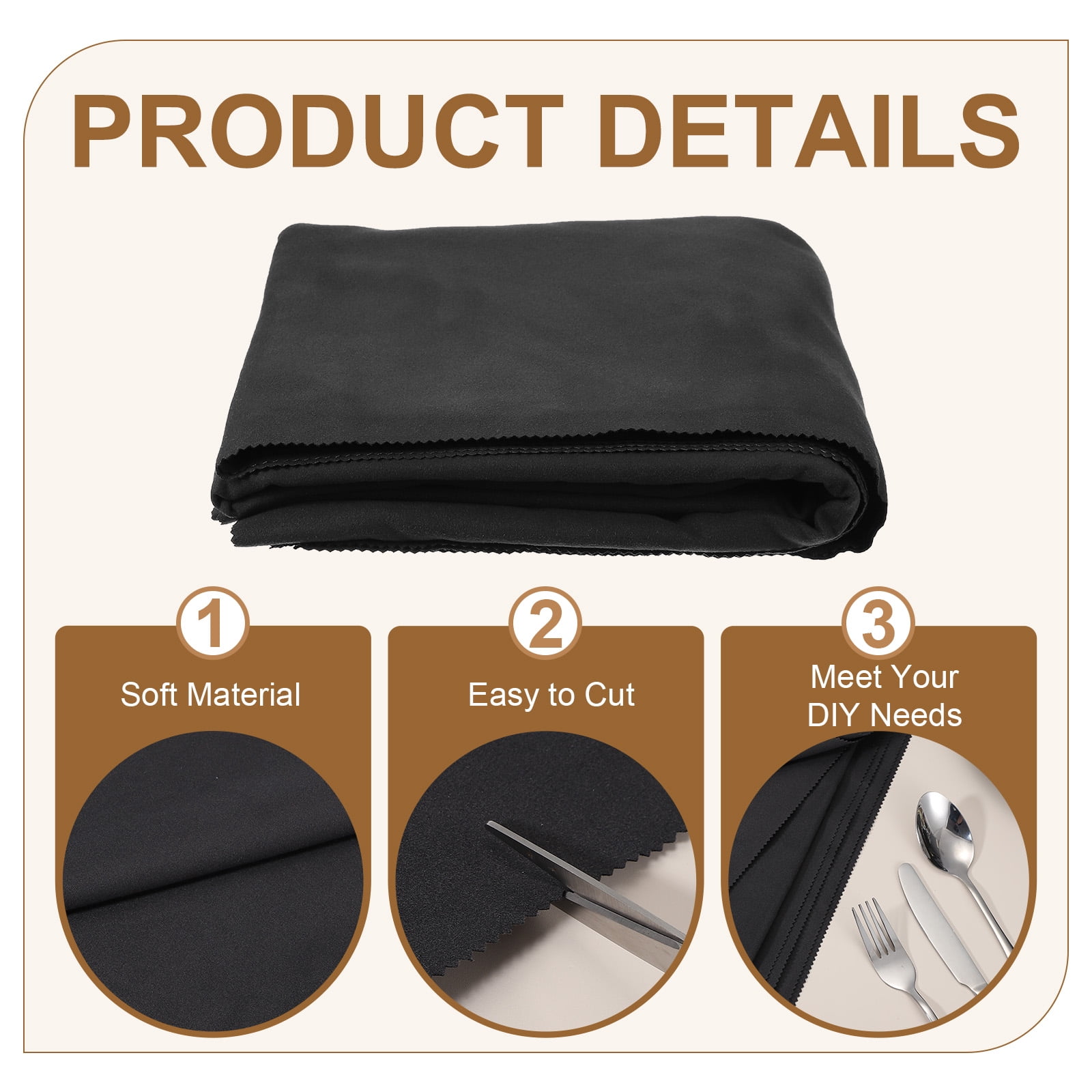 Uxcell 2Pcs Anti-Tarnish Silver Cloth, 6.6 x 3.3 ft Polishing Cloth, Black