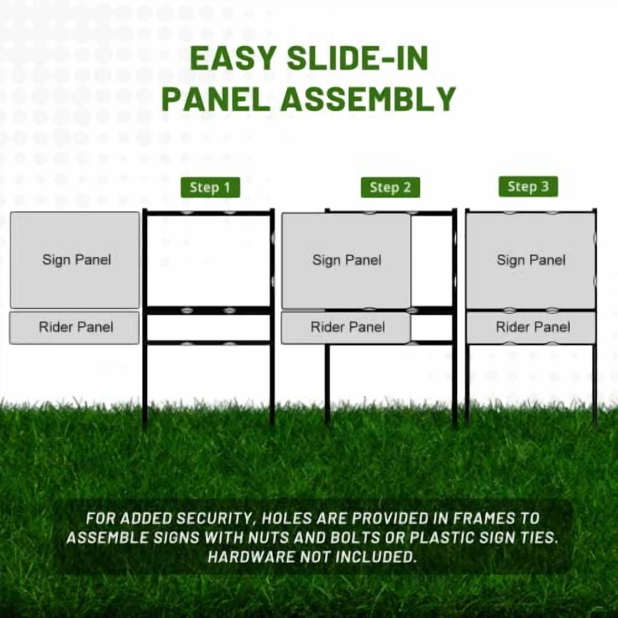 justsignframes Real Estate Yard Sign Stake Metal H Frame (1 Pack) - 18" x 24"