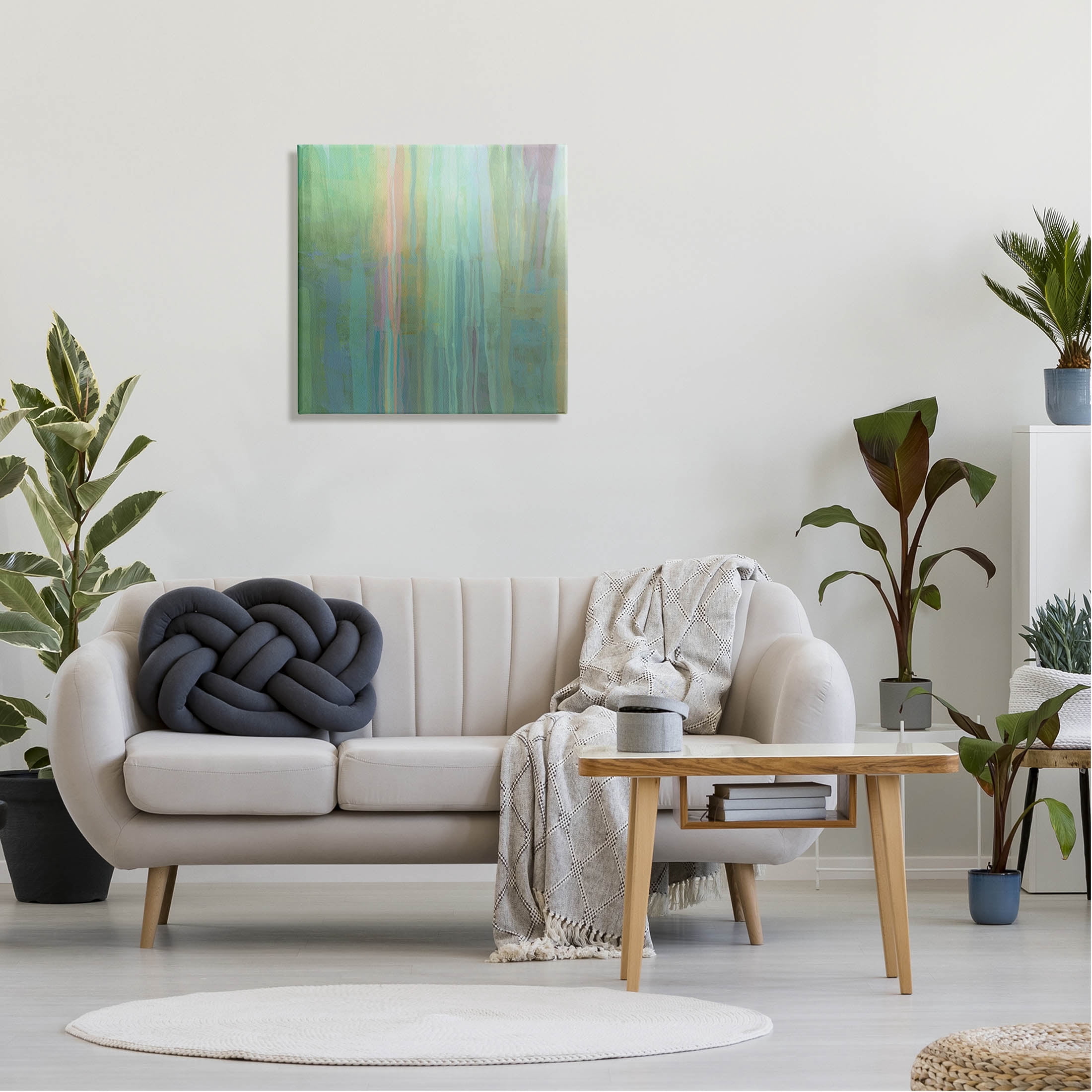 Stupell Industries Green Streaked Modern Brushed Lines Painting Gallery Wrapped Canvas Print Wall Art, Design by Michael Tienhaara