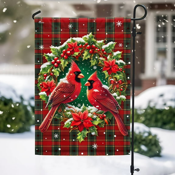 FLAGWIX Cardinal Christmas Season’s Greetings Winter Holiday Flag TQN4117F Garden Flag 11.5" x 17.5" - Decorative Indoor Outdoor Flag