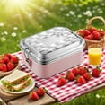 thumbnail image 4 of Stainless Steel Food Container, Double-layer Insulated Meal Prep Box, 3 Compartments Steamer, Leakproof Design, for Workspace Travel, Keeps Food Warm, Durable Travel Gear, Eco-friendly Meal, Ihhxbz, 4 of 7
