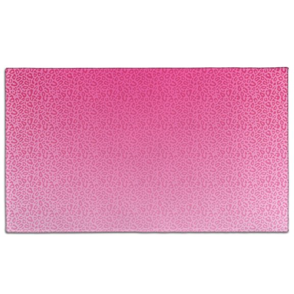 Pink Gradient Leopard Print Door Rugs,Washable Non Slip Door Mats Indoor,Decorative Door Mats,Entry Mat Indoor for Entrance,Bedroom,Kitchen,Bathroom,17"x30"