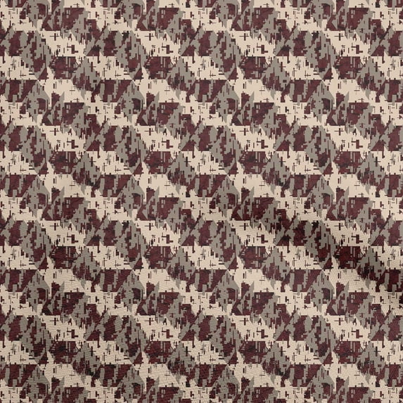 oneOone Cotton Poplin Maroon Fabric Asian Block Quilting Supplies Print Sewing Fabric By The Yard 42 Inch Wide