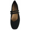 thumbnail image 4 of Top Moda Women Mary Jane Flats Buckle Strap Square Toe Comfort Dress Ballet Shoes PONGO-9 Black Nubuck Suede 8.5, 4 of 5