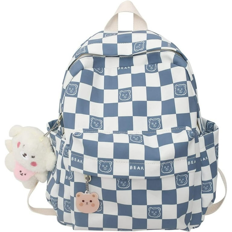 Blue plaid backpack hot sale