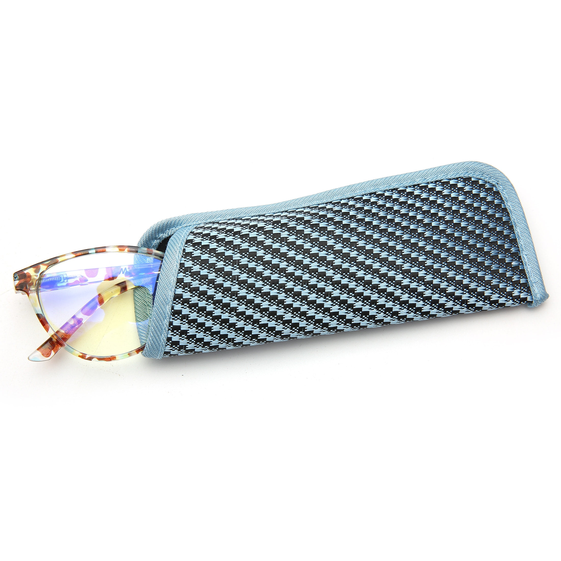 M+ Plano Blue Light Lens Injection Womens Frames, Linda, Crystal Tortoise, 54.0-15.5-145, with Case