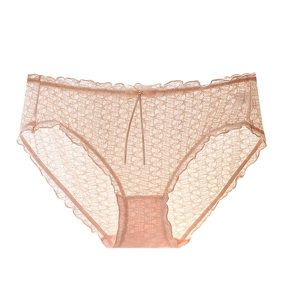 HBGVBA Womens Plus Size Lace Underwears,Solid Color Cottons Briefs with Bow Wide Hip Coverage Comfortable Underwears Briefs