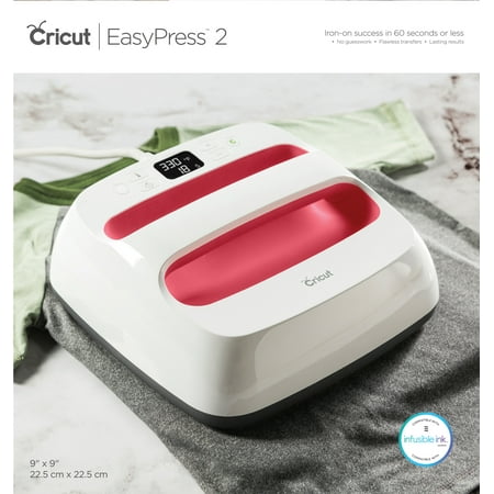 Cricut EasyPress 2, Raspberry - 9 in x 9 in - Handheld Heat Press