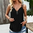 thumbnail image 7 of XFLWAM Tank Tops for Women Spaghetti Strap Tops V Neck Zipper Sleeveless Camisole Sexy Casual Summer Trendy Cami Shirts, 7 of 7