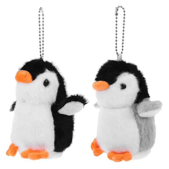 WORGEOUS 2 uds encantador pingüino Animal muñeco de peluche llavero de juguete llavero bolsa colgante juguetes de recuerdo de fiesta para niños niñas gris negro