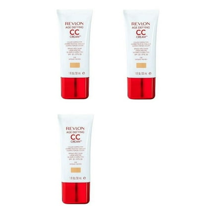 Revlon Age Defying CC Cream, Medium/030, 1 Ounce (Pack of 3) + Schick Slim Twin ST for Dry (Best Bb Cream For Dry Aging Skin)