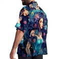 thumbnail image 3 of Mermaid Men's Short Sleeve Poplin Shirt with Spread Collar Tops, Casual Printed Button Down, Summer Beach Shirt for Men - Unisex, Stylish Men's Shirts, 3 of 6