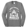 thumbnail image 2 of Dwight Schrute's Gym for Muscles Pop Culture Mens Long Sleeve Shirt, Heather Grey, Large, 2 of 3