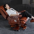 thumbnail image 4 of Computer Office Chair Desk Recliner Accent Pedicure Ergonomic Office Chair Vanity Leather Relax Silla De Oficina Furniture My Lux Decor Round, 4 of 17