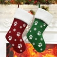 thumbnail image 4 of 18-inch Christmas Stockings Embroidered Dog Paw Snowflakes Xmas Plush Stockings Pet Christmas Stocking Christmas Hanging Ornaments Decorations for Holiday Festive (Red), 4 of 7