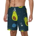 thumbnail image 2 of Balery Avocado in Space Mens Swim Trunks Swim Shorts for Men Quick Dry Inseam Beach Shorts with Compression Liner Pocket-XX-Large, 2 of 9