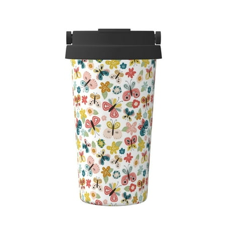 

Junzan Butterfly Flowers for Stainless Steel Vacuum Insulated Tumbler - Reusable Insulated Cold Brew Iced Coffee Cup Thermos -Gifts for Women Men Him Her