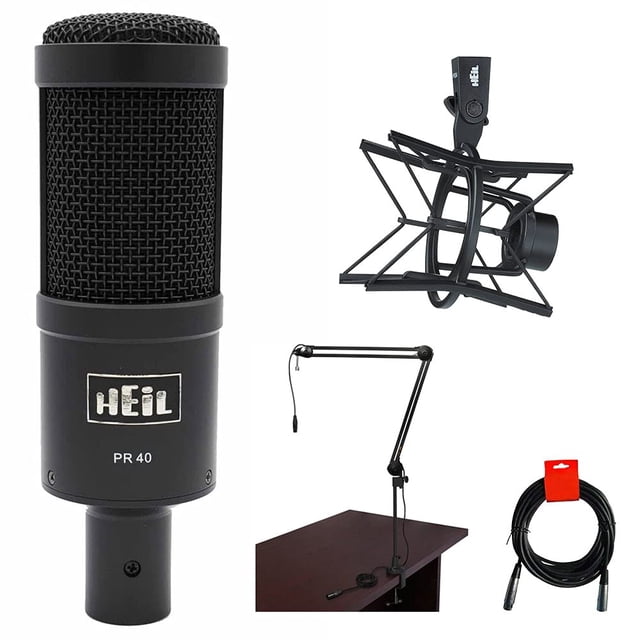 Kit de estudio con micrófono dinámico cardioide Heil Sound PR40