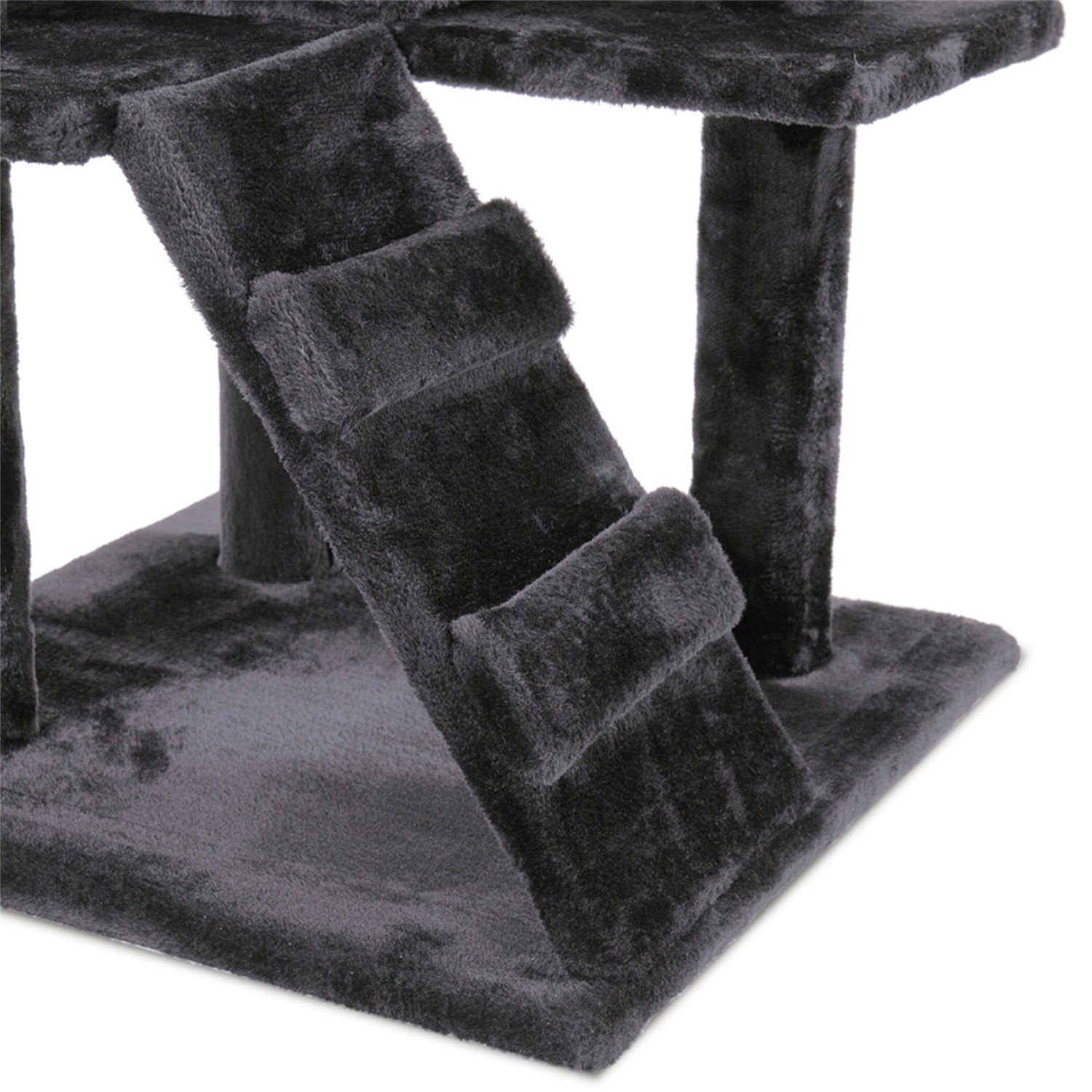 Pefilos 42" Cat Tree Tower, Small Cat Condo with Curved Metal Supporting Frame, Cat Tree House with Perch and Hanging Ball, Gray Pefilos 42" Cat Tree Tower, Small Cat Condo with Curved Metal Supporting Frame, Cat Tree House with Perch and Hanging Ball, Gray