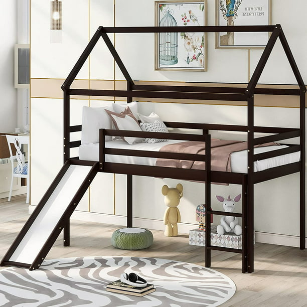 Twin Size Loft Bed With Slide House, Schlemmer Twin Loft Bed Assembly Instructions