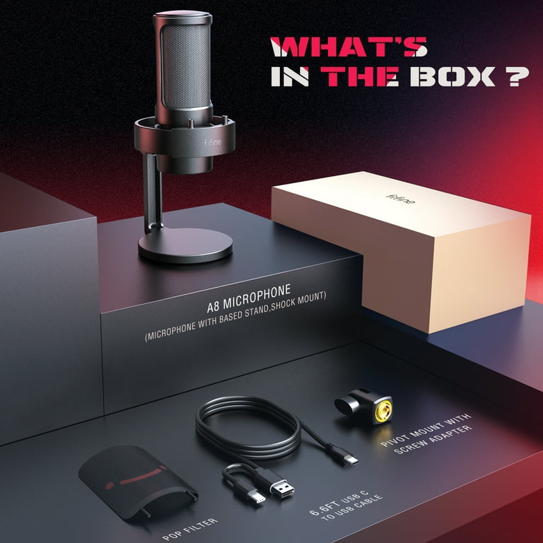 FIFINE Gaming Mikrofon mit Arm, USB Microphone pc für MAC PS4 PS5 mit FIFINE Gaming Mikrofon mit Arm, USB Microphone pc für MAC PS4 PS5 mit