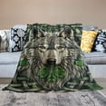 thumbnail image 2 of Orinice  3D Wolf Plush Bed Blanket, Flannel Blanket for Kids Teen Young Boys Girls Throw Blanket Modern Fashion Anti-Pilling Blanket for Couch Bed Sofa 50"*60"（130 * 150cm） 50x60in, 2 of 6